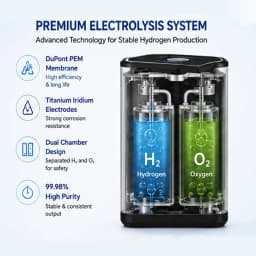 Suzyeko Hydrogen Oxygen Inhalation Machine 450ml/min H2 Generator 99.98% Purity SPE PEM Technology Home Use