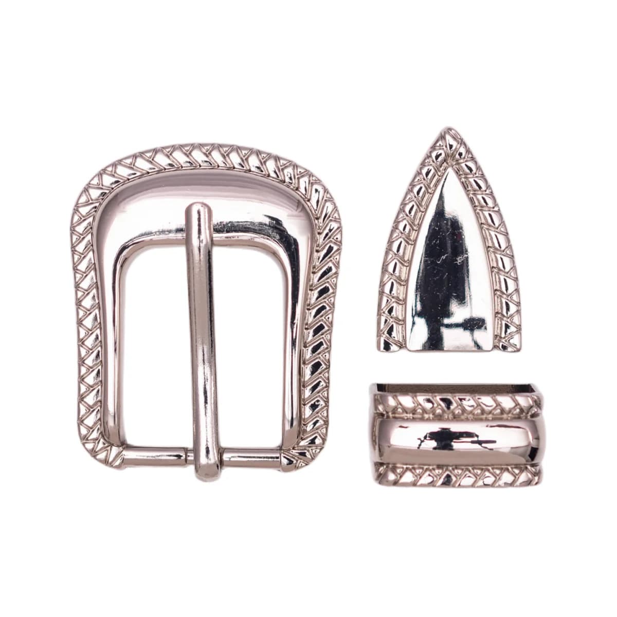 Western Cowboy Cowgirl Rodeo RIder 3 Piece Set Silver Engraved Leathercraft Belt Headstall Buckle Fit 1" Belt Strap