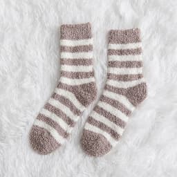 Socks Women Striped Fluffy Coral Velvet Thick Warm Winter Socks Girls Indoor Floor Towel Sock Breathable Woman Cute Soks Meias