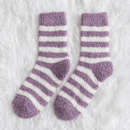 Socks Women Striped Fluffy Coral Velvet Thick Warm Winter Socks Girls Indoor Floor Towel Sock Breathable Woman Cute Soks Meias