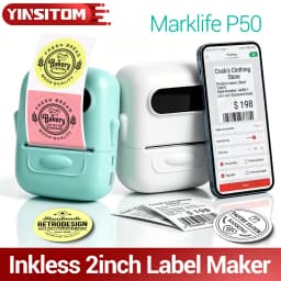 P50 Marklife 20-50mm Thermal Label Printer Protable Bluetooth Wireless Self-Adhesive Printer Tag Price Machine for Office School