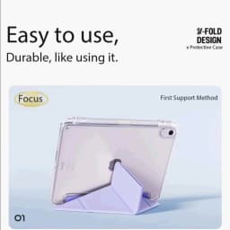 Solid Color Black Purple For iPad Case iPad Pro 11 12.9 13 M4 Air 4 5 6 7 10.9 Mini 7 6 Smart Y Folded Edge Case with Pen Holder
