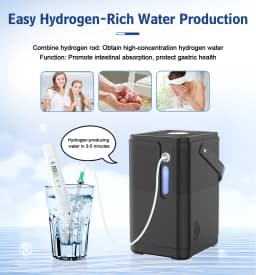 Suyzeko H2 Inhaler 200ML:Pure Hydrogen Water Generator Wodoru,Inhalator Wodorowy,Home Care Wellness,Free Portable Carry Bag