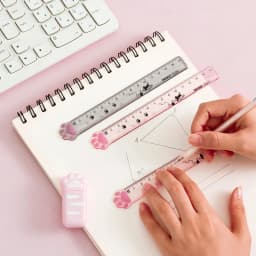 Cute Cat Paw Plastic Straight Rulers Kawaii School Office Supplies Planner Accessories Student Prize Kawaii Stationery