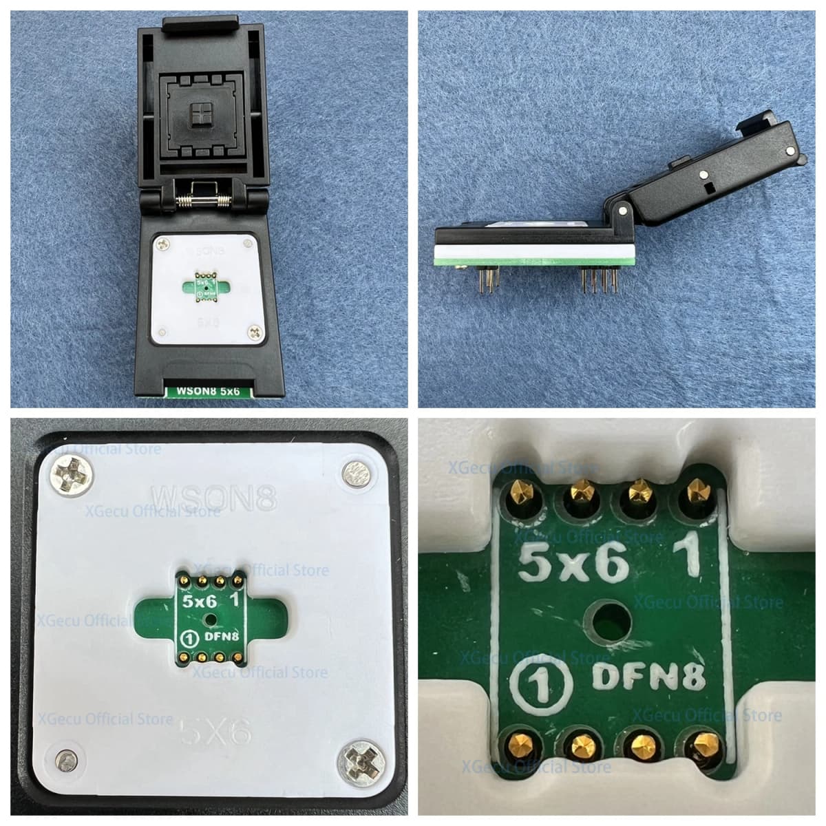 XGecu QFN8 WSON8 DFN8 5X6 or 6X8 IC Socket universal adapter for SPI NAND NOR Flash MLF8 MLP8 SON8 with High-end Spring Probe