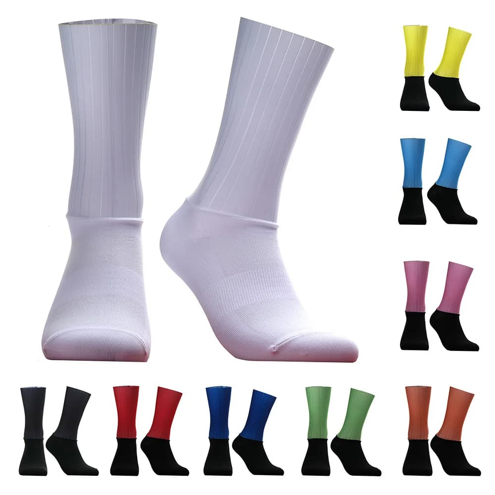 New Bike Team Aero Socks Seamless Anti Slip Cycling Socks Road Bicycle Socks Outdoor Racing Bike Compression Sport Socks