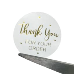 500pcs Roll Transparent sticker Bronzing stamping baking stickers Thank You label Paper bag packaging sealing 25MM
