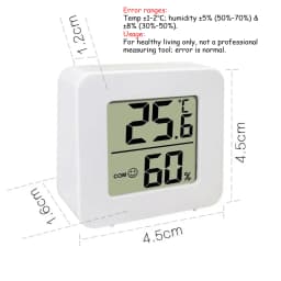 Temperature Gauge for Room Mini Digital Thermometer Hygrometer with Wall Mount Sensor LCD Screen for Home Use