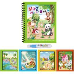 1pc Reusable Water Drawing Book Magic Water Book Mess-Free Magic Painting Pad with Refillable Water Pen Learning Education Toy