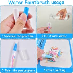 1pc Reusable Water Drawing Book Magic Water Book Mess-Free Magic Painting Pad with Refillable Water Pen Learning Education Toy