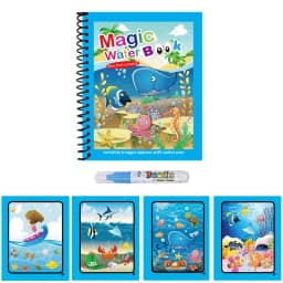 1pc Reusable Water Drawing Book Magic Water Book Mess-Free Magic Painting Pad with Refillable Water Pen Learning Education Toy