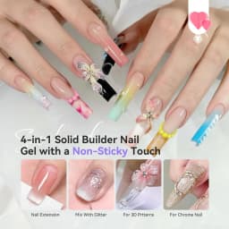 Makartt Solid Gel Builder Kit for 3D Scupting DIY-15ML 4 in 1 Nail Extension Gel, Silicone Molds, Sculpting Brush,UV Gel Glue