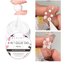 Makartt Solid Gel Builder Kit for 3D Scupting DIY-15ML 4 in 1 Nail Extension Gel, Silicone Molds, Sculpting Brush,UV Gel Glue