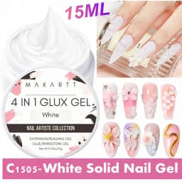 Makartt Solid Gel Builder Kit for 3D Scupting DIY-15ML 4 in 1 Nail Extension Gel, Silicone Molds, Sculpting Brush,UV Gel Glue