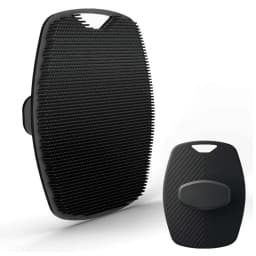 A four-piece bath brush set that can be used for back, face, body and head massage.