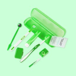 8Pcs Orthodontic Dental Care Brush Kit Teeth Cleaning Braces Toothbrush with Interdental Brush Floss Thread Ortho Wax Travel Kit