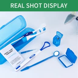 8Pcs Orthodontic Dental Care Brush Kit Teeth Cleaning Braces Toothbrush with Interdental Brush Floss Thread Ortho Wax Travel Kit