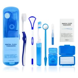 8Pcs Orthodontic Dental Care Brush Kit Teeth Cleaning Braces Toothbrush with Interdental Brush Floss Thread Ortho Wax Travel Kit