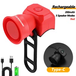 5 Modes Bicycle Horn Mountain Bike Mini Battery Waterproof Electronic Bike Bell Riding Equipment Children's Scooter Accessories