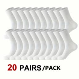 10/20 Pair Men Women Anti Odor Knitted Mid Tube Socks Suitable All Seasons Sweat Absorbing Breathable Couples Casual Sports Sock