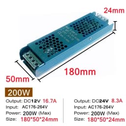 Ultra Thin 12V/24V LED Power Supply Adapter 60W 100W 200W 300W 400W Lighting Transformer 5A 12A LED Strip Switch Driver Lamp