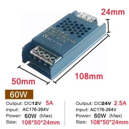 Ultra Thin 12V/24V LED Power Supply Adapter 60W 100W 200W 300W 400W Lighting Transformer 5A 12A LED Strip Switch Driver Lamp
