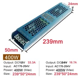 Ultra Thin 12V/24V LED Power Supply Adapter 60W 100W 200W 300W 400W Lighting Transformer 5A 12A LED Strip Switch Driver Lamp