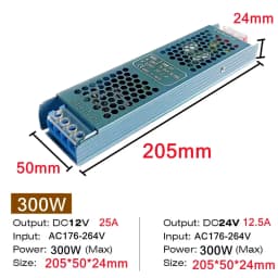 Ultra Thin 12V/24V LED Power Supply Adapter 60W 100W 200W 300W 400W Lighting Transformer 5A 12A LED Strip Switch Driver Lamp