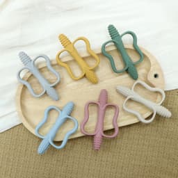 Baby Teething Toys with Easy-Grip Handles, Food-Grade Silicone Teething Toys, Suitable for Babies 0-6 Months, 6-12 Months