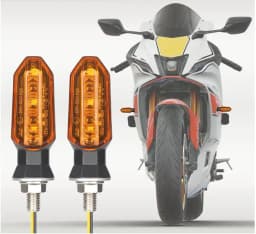 8mm Mini Motorcycle LED Turn Signal Lights Amber Flashing Light Blinker Turn Signal Lamp 12V Moto Indicator Lamp Accessories