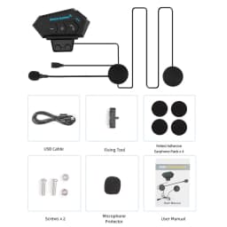 Motorcycle BT Helmet Headset Wireless Hands-free Call Kit Stereo Anti-interference Waterproof Music Player Speaker