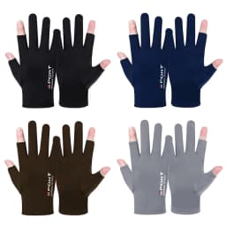 1 Pair Summer Breathable Men's Gloves Ice Silk Sun Proction Motorcycle Driving Glove Full Finger Moto Bike Gloves Cycling Glove
