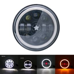 7 Inch Led Auto Headlight Motorcycle LED Headlight DRL Angel Eyes for Harley Honda Yamaha Jeep Lada Niva Urban Car H4 Headlamp