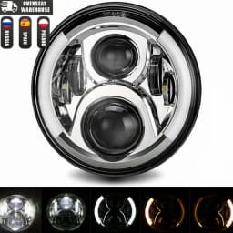 7 Inch Led Auto Headlight Motorcycle LED Headlight DRL Angel Eyes for Harley Honda Yamaha Jeep Lada Niva Urban Car H4 Headlamp
