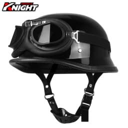 Motorcycle Helmet German Leather Vintage Casco Moto Motorcycle Open Face Retro Half Helmet Biker Pilot DOT Certification S-XXL