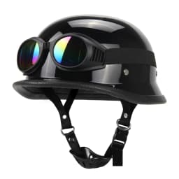 Motorcycle Helmet German Leather Vintage Casco Moto Motorcycle Open Face Retro Half Helmet Biker Pilot DOT Certification S-XXL