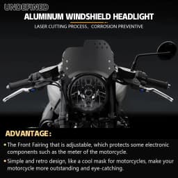 Universal Motorcycle Windshield Windscreen Wind Deflector Round Headlight For Husqvarna For Yamaha XSR For Royal Enfield Triumph