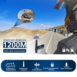 XINOWY V6 Plus Motorcycle Helmet Bluetooth Headset Intercom 1200M Interphone Communicator Waterproof 6 Riders