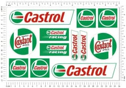 Castrol Oils Racing Sponsor Motorcycle Stickers Bike Helmet Decals Laminated Set for Suzuki Honda Kawasaki Ducati Yamaha Vespa