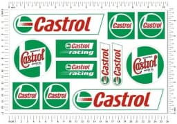 Castrol Oils Racing Sponsor Motorcycle Stickers Bike Helmet Decals Laminated Set for Suzuki Honda Kawasaki Ducati Yamaha Vespa