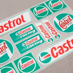 Castrol Oils Racing Sponsor Motorcycle Stickers Bike Helmet Decals Laminated Set for Suzuki Honda Kawasaki Ducati Yamaha Vespa