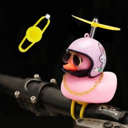 Bicycle Small Yellow Duck Propeller Helmet Standing Duck Broken Wind Ducky Decoration Bike Motorcycle Cycling Bicycle Ornaments