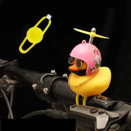 Bicycle Small Yellow Duck Propeller Helmet Standing Duck Broken Wind Ducky Decoration Bike Motorcycle Cycling Bicycle Ornaments