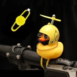 Bicycle Small Yellow Duck Propeller Helmet Standing Duck Broken Wind Ducky Decoration Bike Motorcycle Cycling Bicycle Ornaments