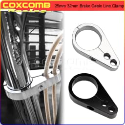 25mm/32mm CNC Aluminum 1 1/4" Brake Cable Clamp Dual Throttle Cable Holder Frame Bar for Harley Honda Yamaha Suzuki Cafe Racer
