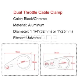 25mm/32mm CNC Aluminum 1 1/4" Brake Cable Clamp Dual Throttle Cable Holder Frame Bar for Harley Honda Yamaha Suzuki Cafe Racer