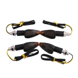4pcs/set Universal Motorcycle LED Turn Signals Long Short Turn Signal Indicator Lights Blinkers Flashers Amber Color Accessories