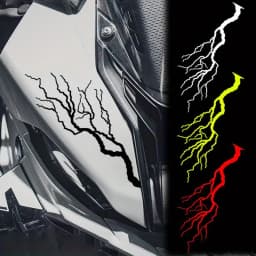 1Pair Creative Lightning Motorcycle Stickers for DIY Scooter Fuel Tank Side Panel Racing Helmet Covers Scratches Vinyl Decals