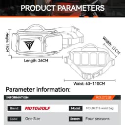 Motowolf Waterproof Motorcycle Waist Bag Multifunctional Outdoor Motocross Cycling Pack Anti-Splash Premium Oxford Cloth