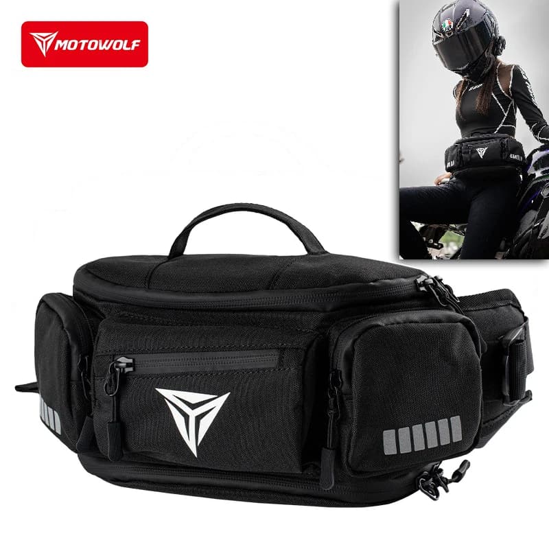 Motowolf Waterproof Motorcycle Waist Bag Multifunctional Outdoor Motocross Cycling Pack Anti-Splash Premium Oxford Cloth
